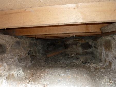 Under floor looking at fireplace 1