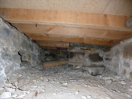 Under floor looking at fireplace 2