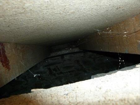 Under floor looking towards party wall 1