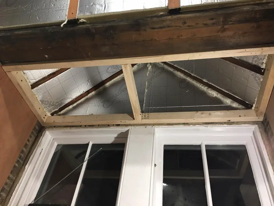 Underside of dormer pitched roof