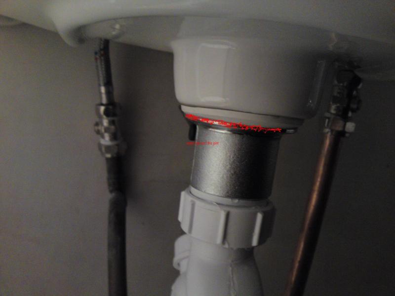 bathroom sink plug hole leaking