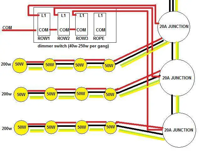 Wiring Up 6 X 240v 50w Spotlights, Parallel Wiring Downlights Diagram 240v