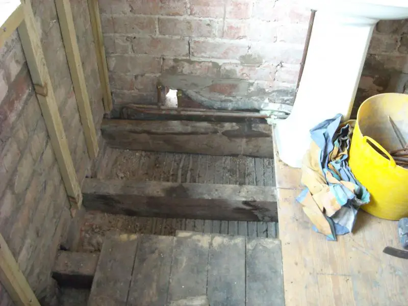 Some Dry Rot In A Bathroom Floor Joist