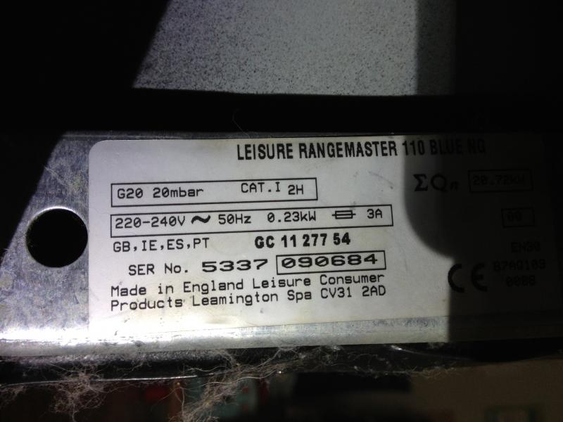Rangemaster 110 (gas) Oven Serial Number? DIYnot Forums
