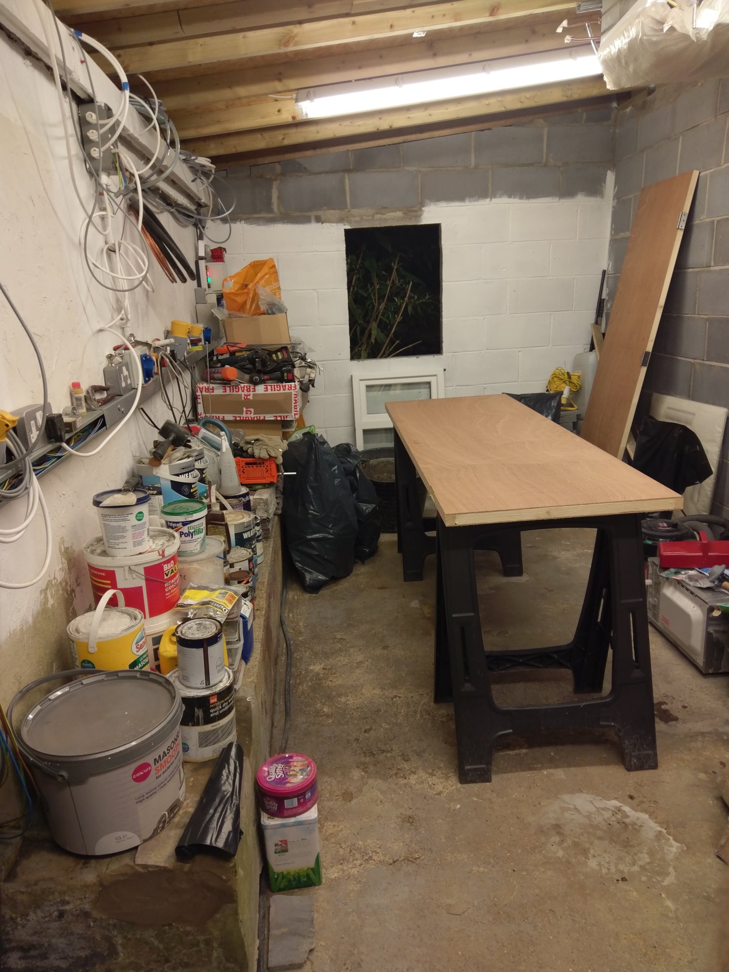 Walls finished and electrics going in