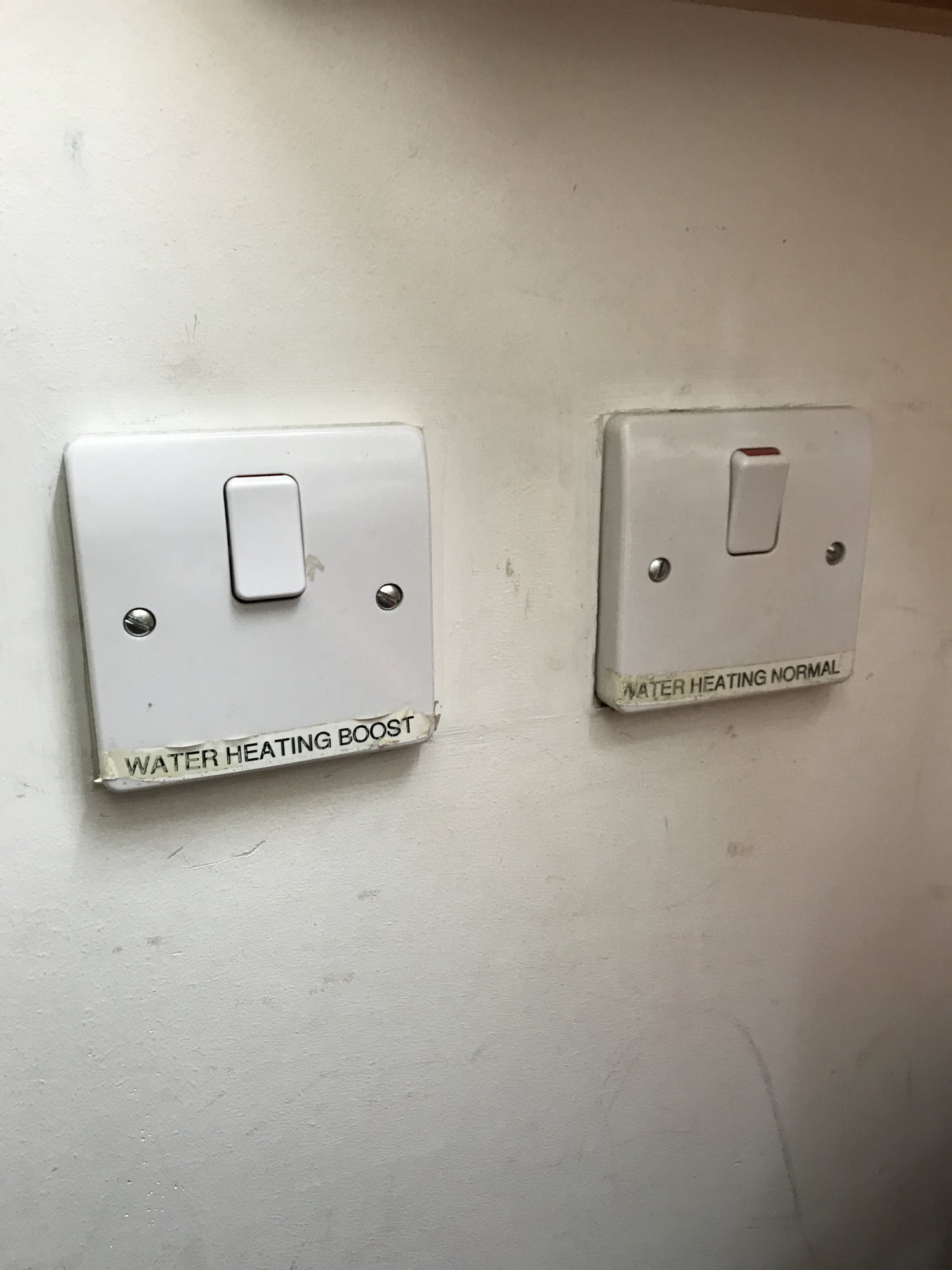 Water heater power switches