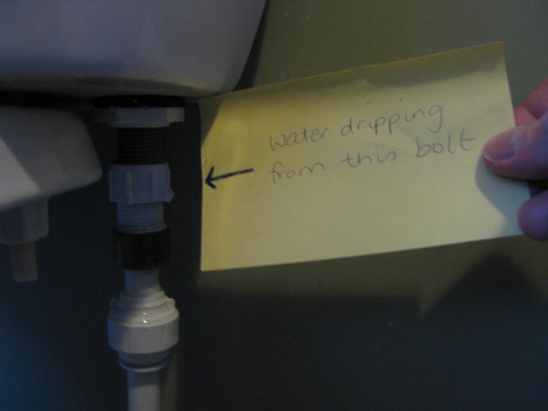 Water is dripping from this bolt