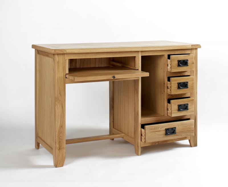 Westbury Reclaimed Oak Single Pedestal Desk