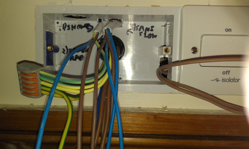 Wiring Shower room Isolators 2