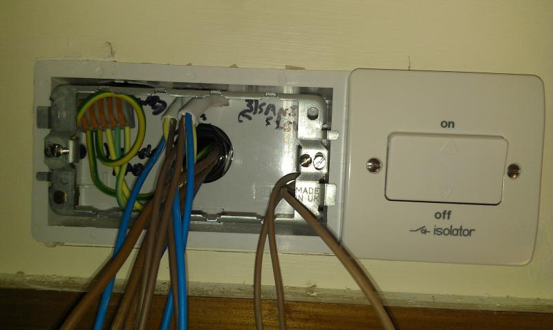 Wiring Shower room Isolators 3