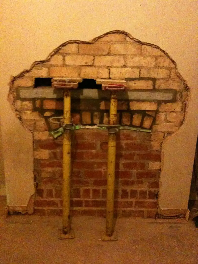 With the lintel in