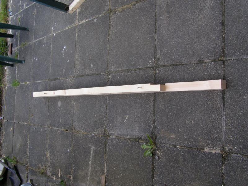 Wood for ladder before drilled.