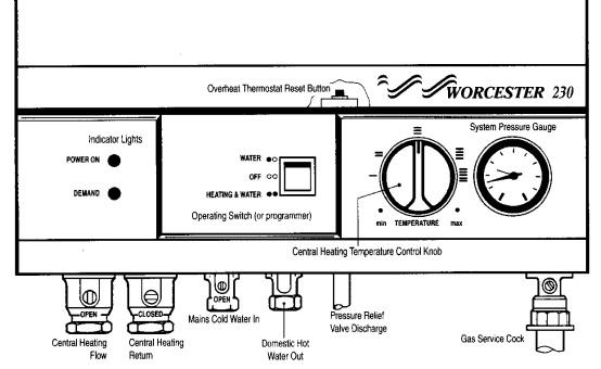 Worcester 230 user guide front view