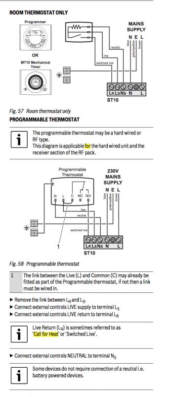 Worcester Bosch 24i Thermostat wiring diagram