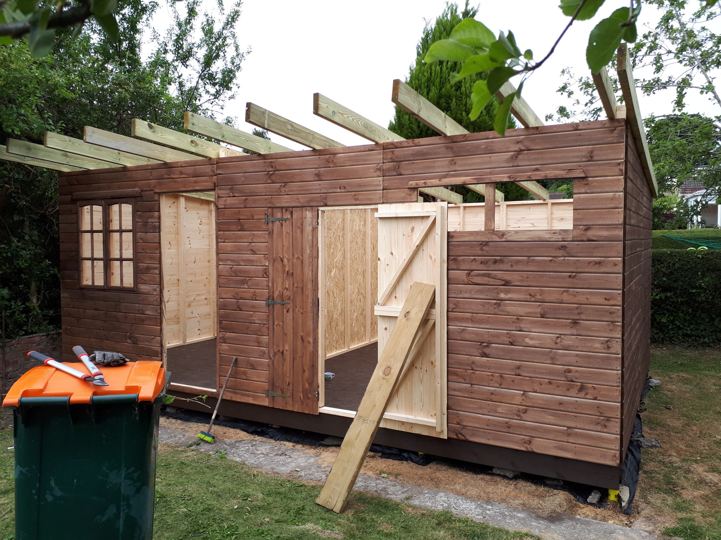 working on the roof now