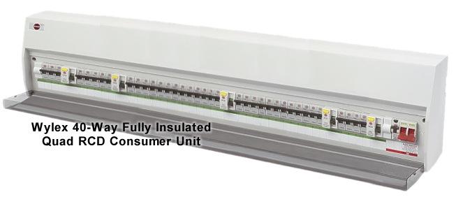 Wylex 40 way Quad RCD consumer unit